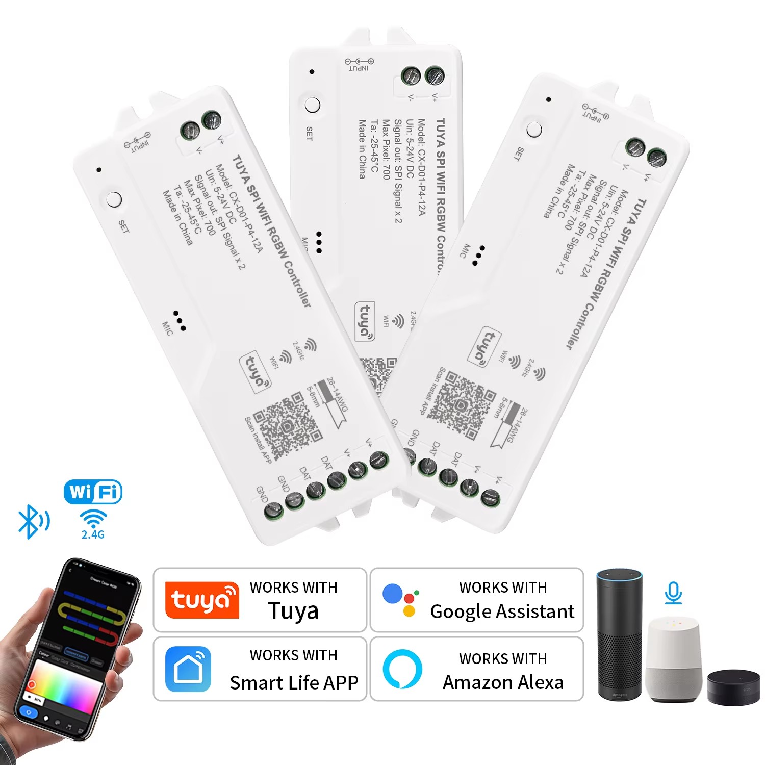 Ws2812B - ตัวควบคุมไฟ LED SPI RGBIC RGBWIC แบบ