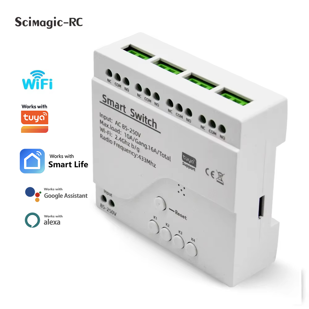 Relay Module 4 Channel - สมาร์ทสวิตช์ 4CH รีเลย์โมดูลระบบอัตโนมัติในบ้าน DC 12V 7-32V