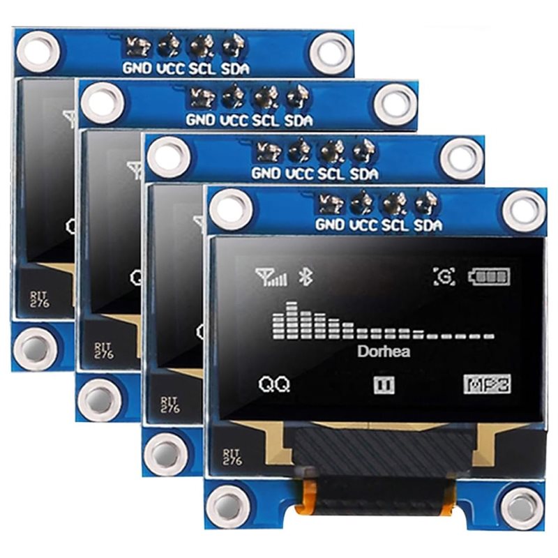 Oled Display 0.96 - A37T-4Pcs 0.96 นิ้วโมดูลจอแสดงผล OLED SSD1306 128X64