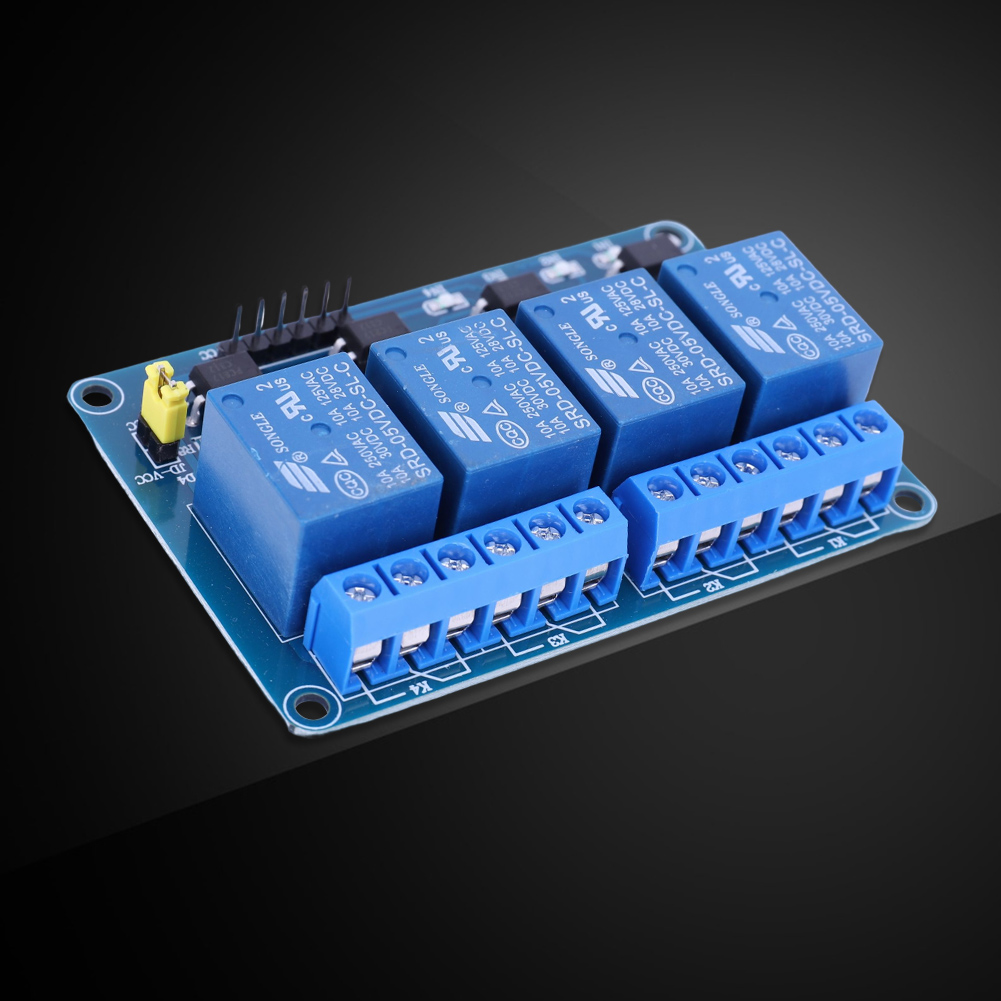 บอร์ดรีเลย์ 4 ช่อง 5V 12V พร้อ - Relay Module 4 Channel บทวิจารณ์และราคา
