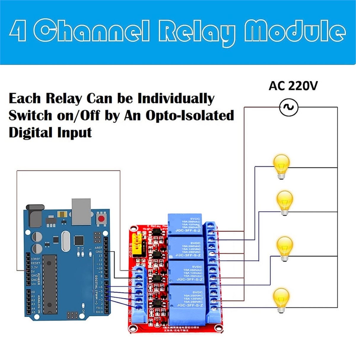 A49T โมดูลรีเลย์ 4 ช่อง 5V 12V - Relay Module 4 Channel บทวิจารณ์และราคา