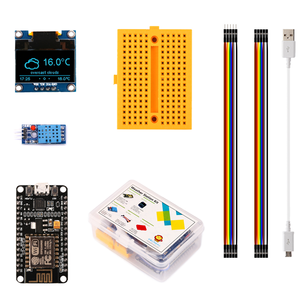ESP8266 Weather Station DIY ชุ - Oled Display 0.96 บทวิจารณ์และราคา