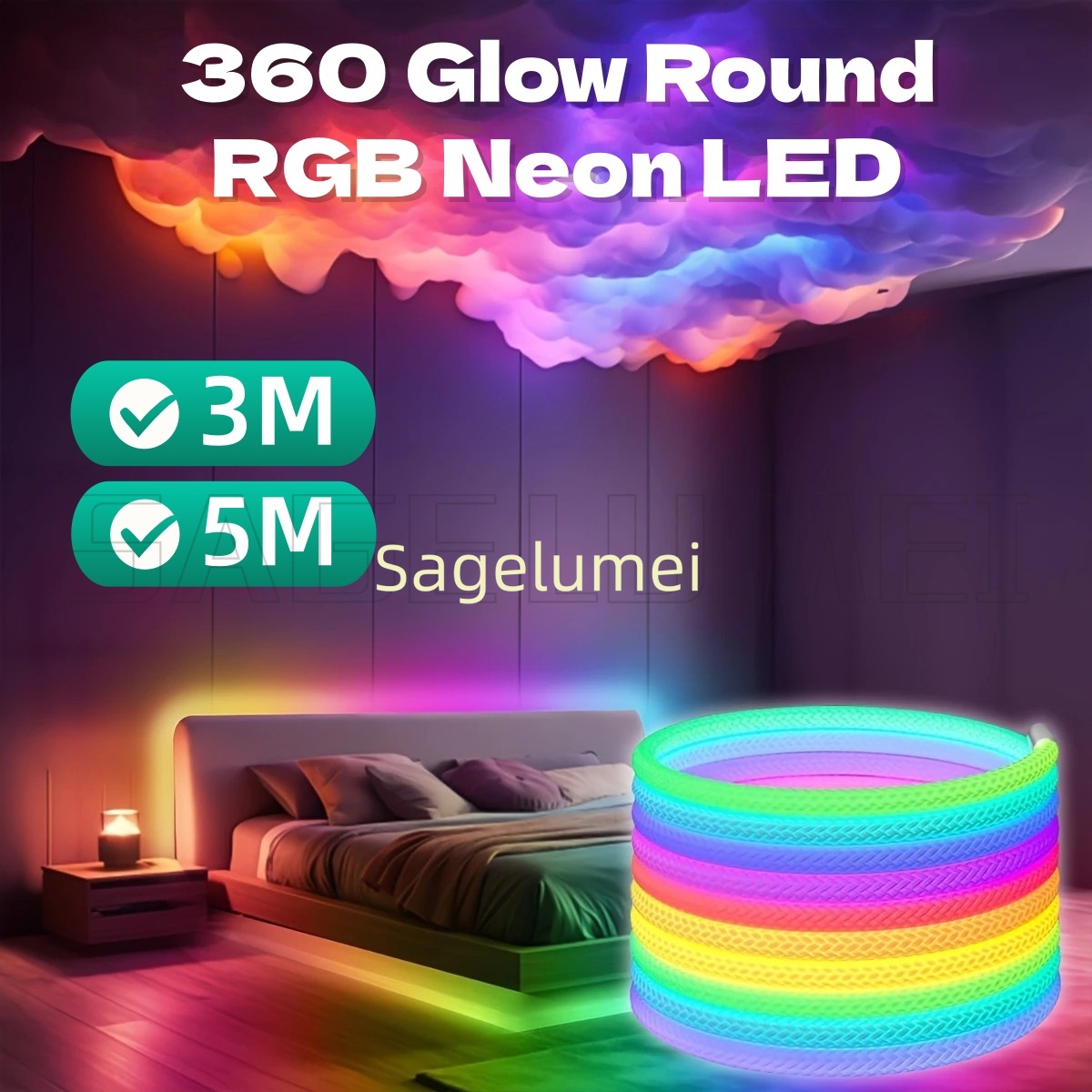 ไฟ LED แบบเส้นกลม 360 Glow RGB - Ws2812B บทวิจารณ์และราคา